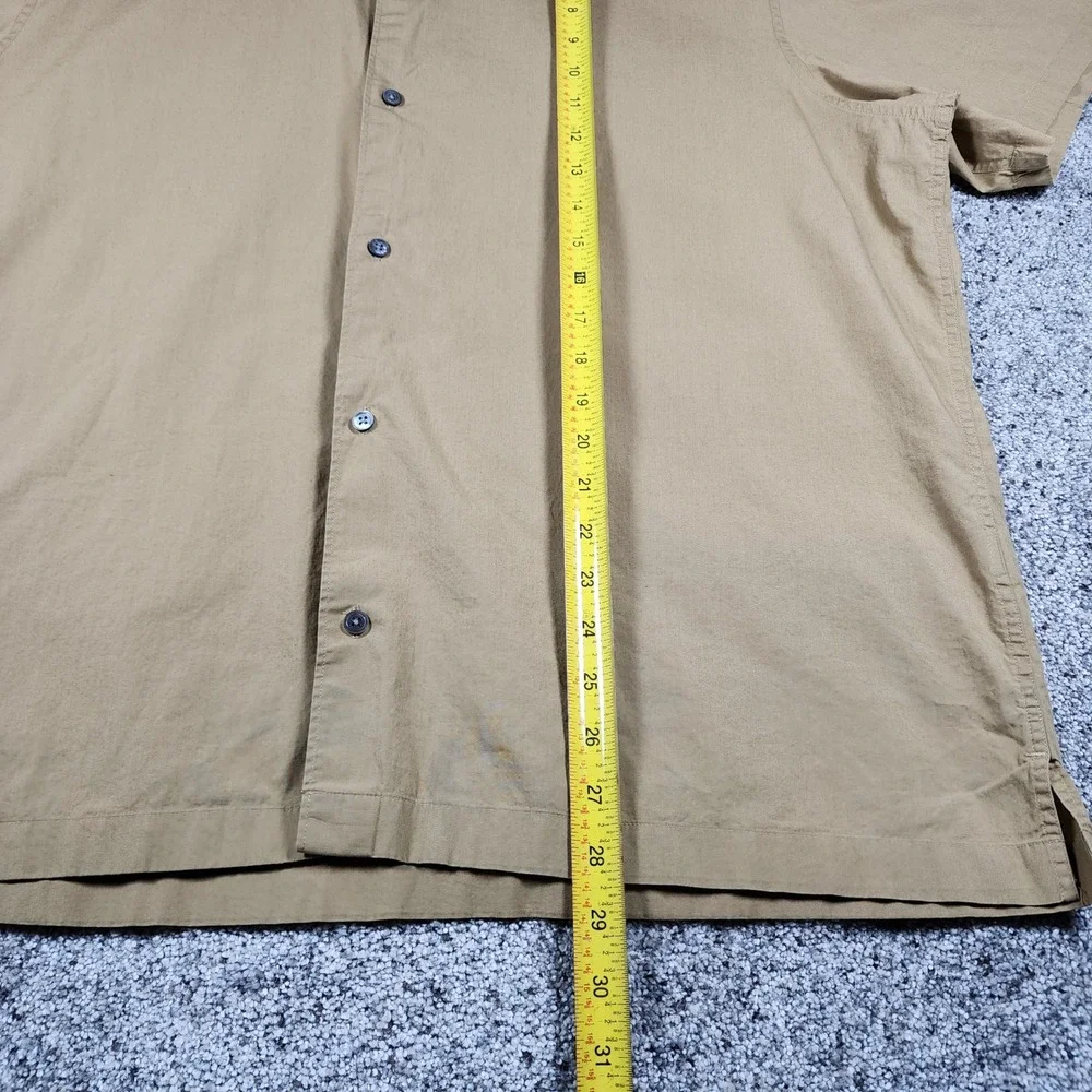 Banana Republic Button Down Shirt Mens XL Khaki Stretch Short Sleeve EUC